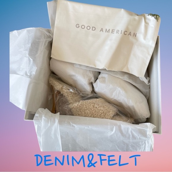 GOOD AMERICAN CREAM VEGAN SHEARLING SHERPA OPEN TOE MULE 4" HEELS NWT/NIB 🤎🤎 - Picture 14 of 14